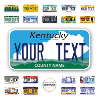 Personalize License Plates Vinyl Stickers From All 50 USA States - 6"x3" - Ideal for Toy Cars - Electric Kids Cars and more