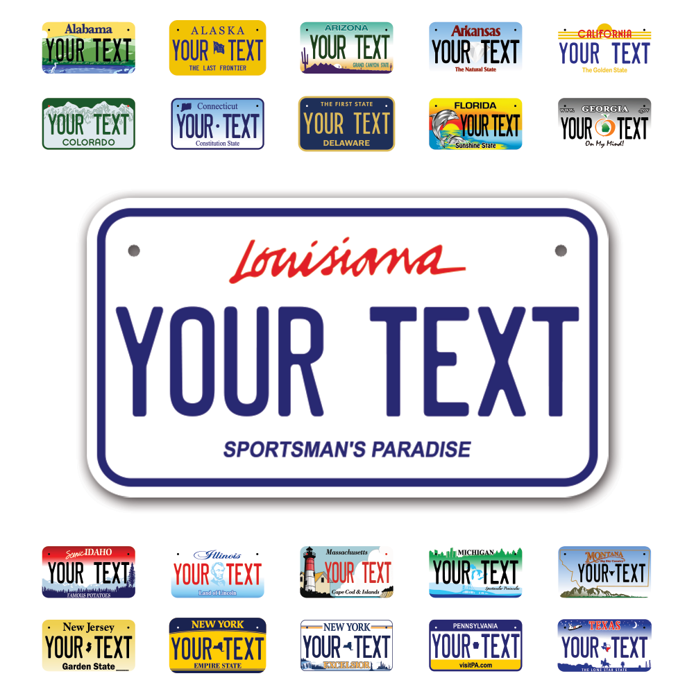 Personalize Motorcycle License Plates from All 50 USA States - 7"x4" - Ideal for Motorcycles, Mopeds, Wheelchairs, ATVs, Snowmobiles and more