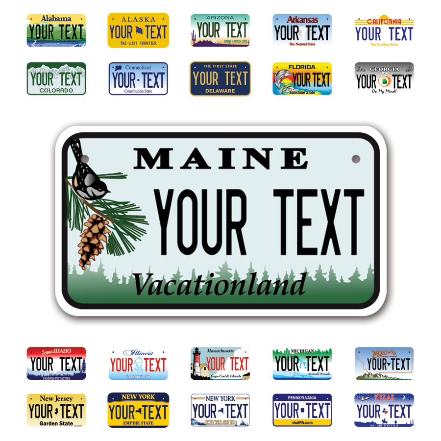 Personalize Motorcycle License Plates from All 50 USA States - 7"x4" - Ideal for Motorcycles, Mopeds, Wheelchairs, ATVs, Snowmobiles and more