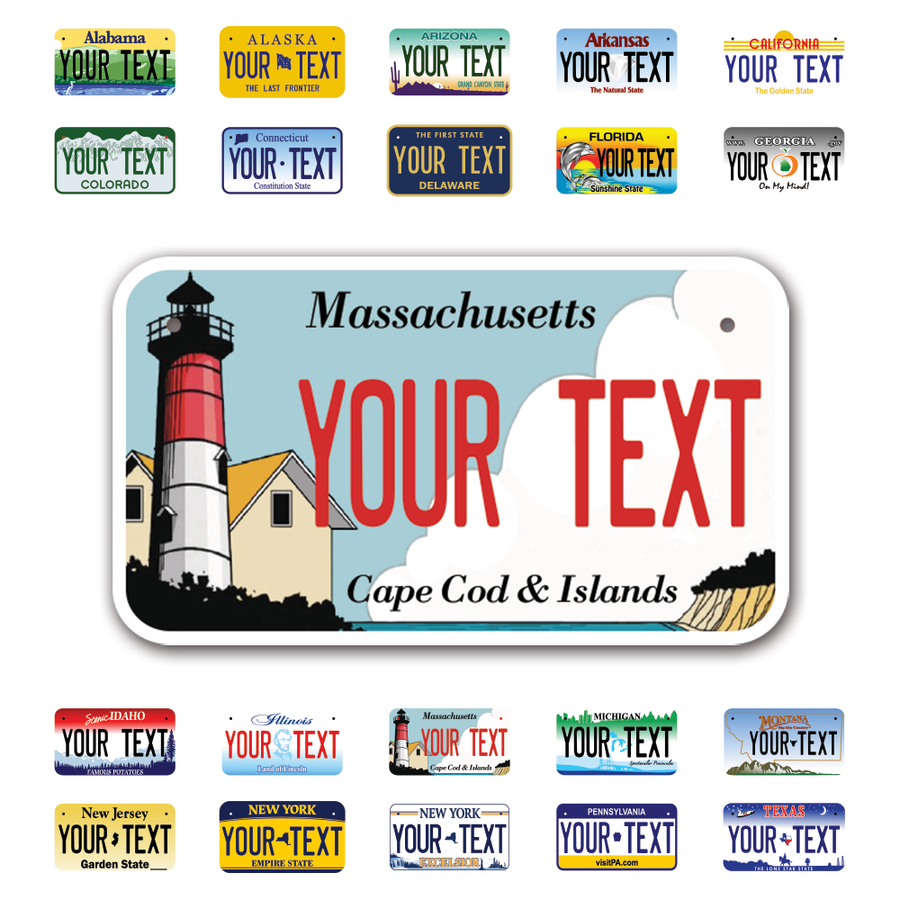 Personalize Motorcycle License Plates from All 50 USA States - 7"x4" - Ideal for Motorcycles, Mopeds, Wheelchairs, ATVs, Snowmobiles and more