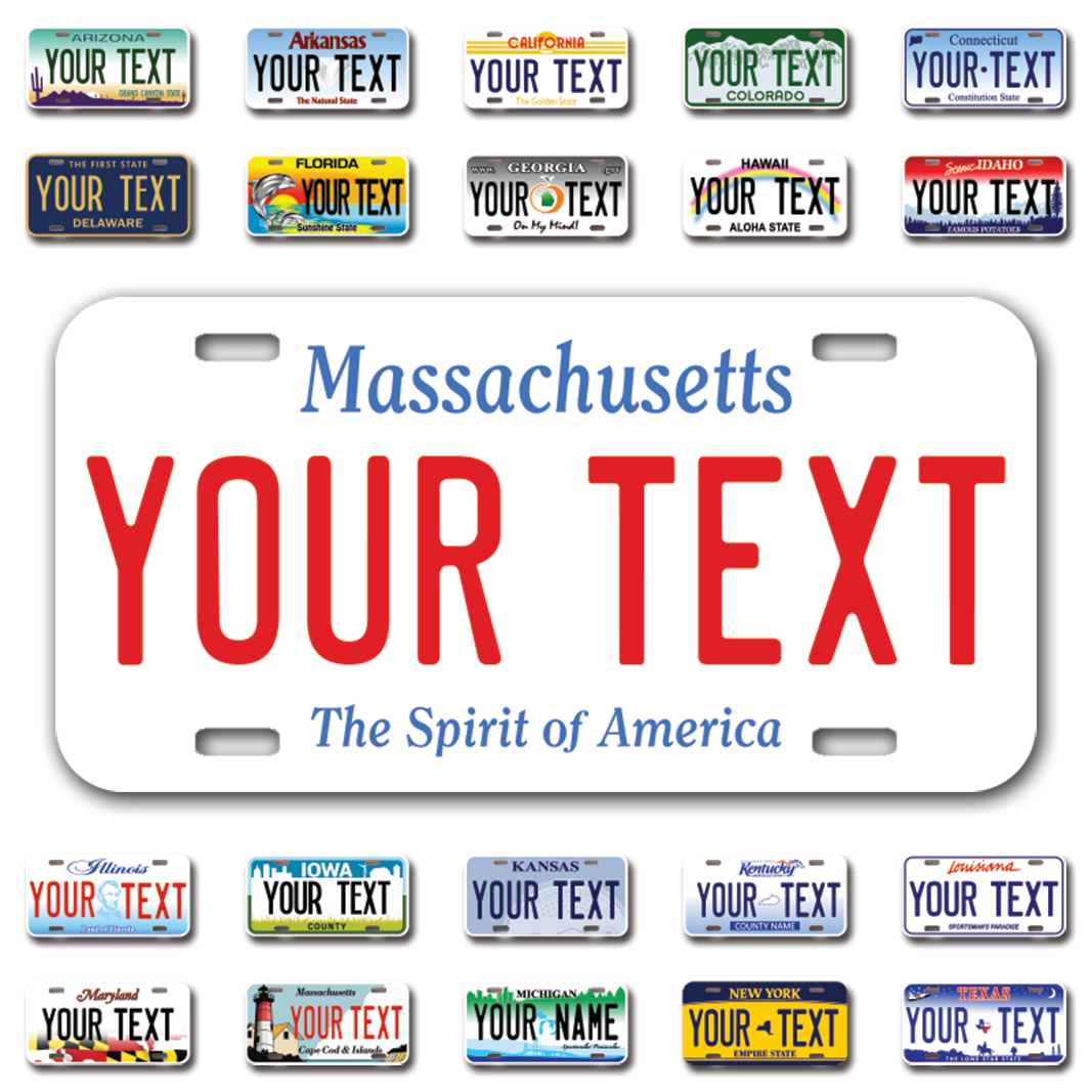 Personalize Car License Plates From All 50 USA States - 12"x6" - Ideal for Cars, Trucks and more