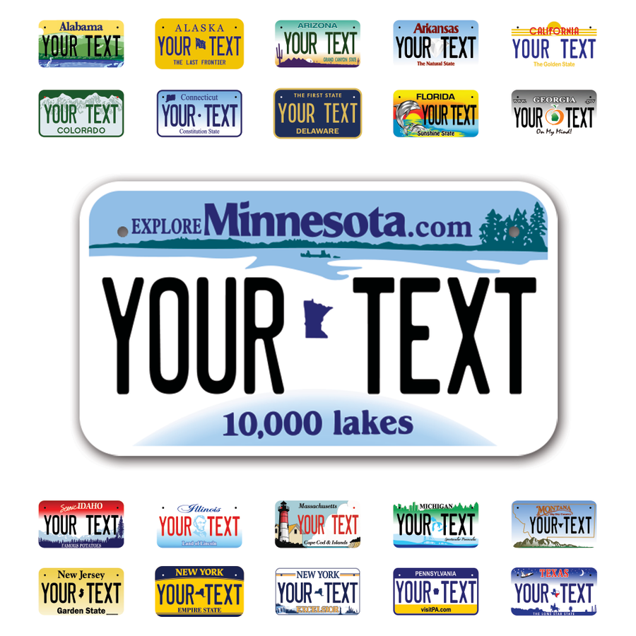 Personalize Motorcycle License Plates from All 50 USA States - 7"x4" - Ideal for Motorcycles, Mopeds, Wheelchairs, ATVs, Snowmobiles and more