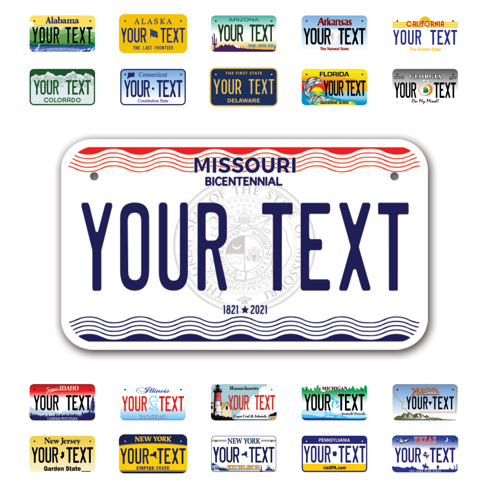 Personalize Motorcycle License Plates from All 50 USA States - 7"x4" - Ideal for Motorcycles, Mopeds, Wheelchairs, ATVs, Snowmobiles and more