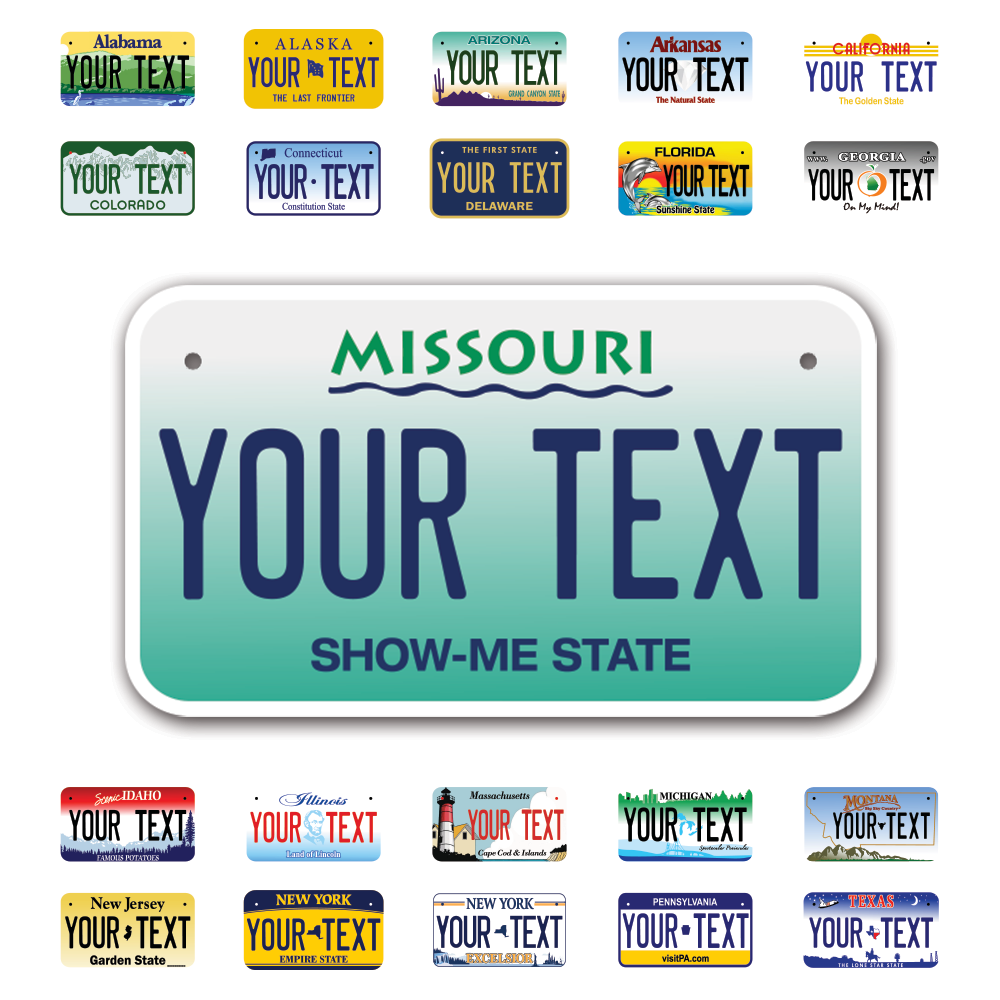 Personalize Motorcycle License Plates from All 50 USA States - 7"x4" - Ideal for Motorcycles, Mopeds, Wheelchairs, ATVs, Snowmobiles and more