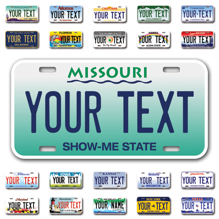 Personalize Car License Plates From All 50 USA States - 12"x6" - Ideal for Cars, Trucks and more
