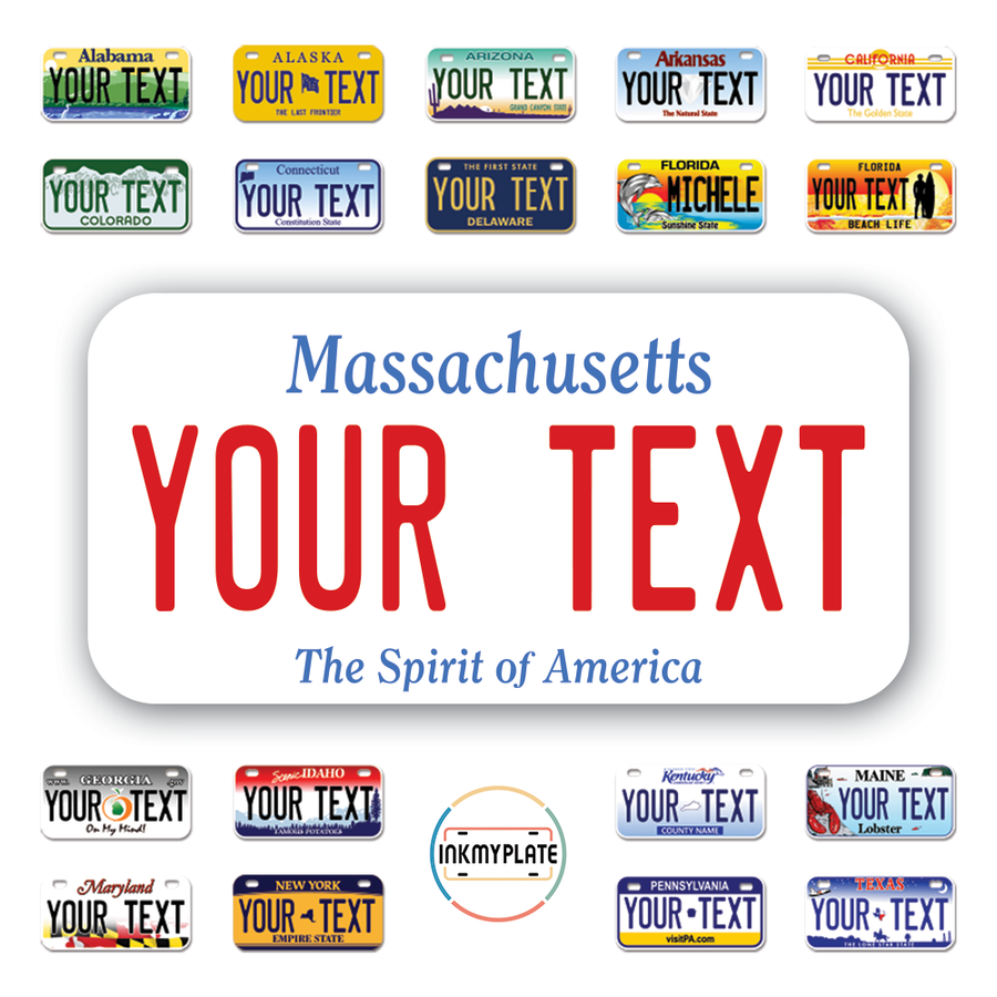 Personalize License Plates Vinyl Stickers From All 50 USA States - 6"x3" - Ideal for Toy Cars - Electric Kids Cars and more