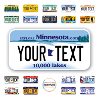 Personalize License Plates Vinyl Stickers From All 50 USA States - 6"x3" - Ideal for Toy Cars - Electric Kids Cars and more