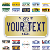 Personalize License Plates Vinyl Stickers From All 50 USA States - 6"x3" - Ideal for Toy Cars - Electric Kids Cars and more