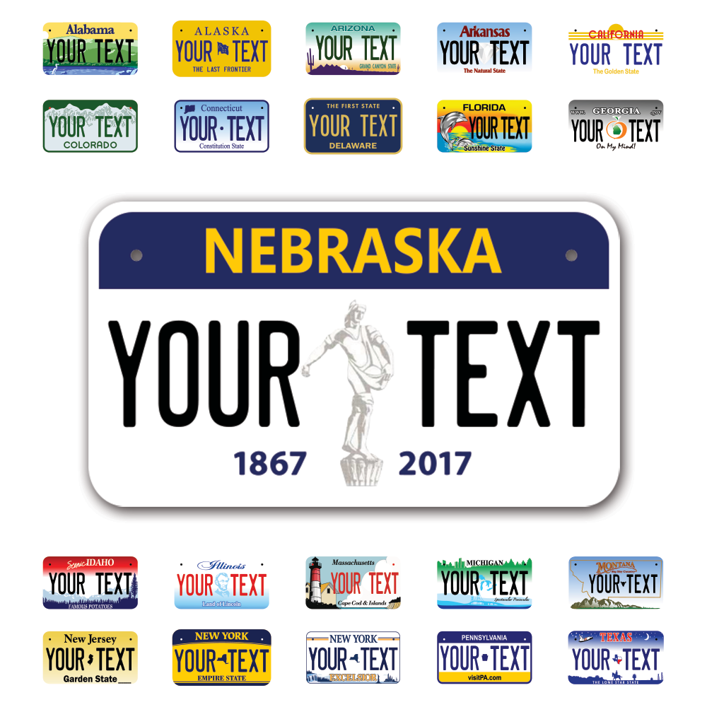 Personalize Motorcycle License Plates from All 50 USA States - 7"x4" - Ideal for Motorcycles, Mopeds, Wheelchairs, ATVs, Snowmobiles and more