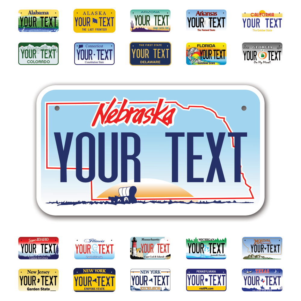 Personalize Motorcycle License Plates from All 50 USA States - 7"x4" - Ideal for Motorcycles, Mopeds, Wheelchairs, ATVs, Snowmobiles and more