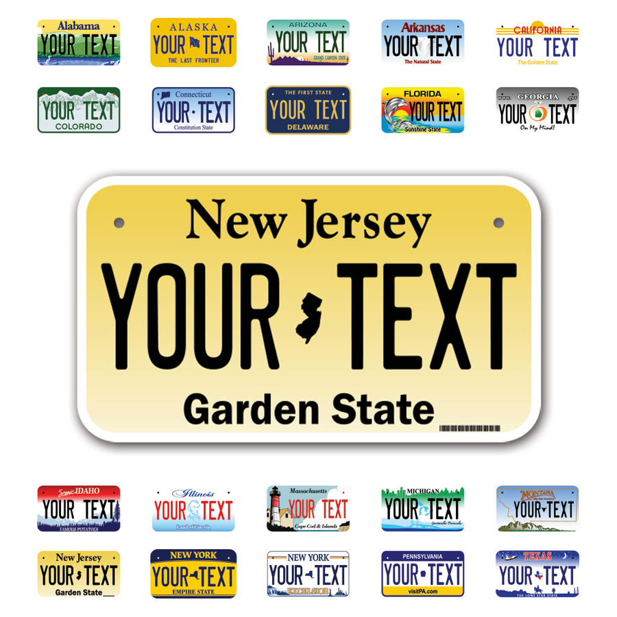 Personalize Motorcycle License Plates from All 50 USA States - 7"x4" - Ideal for Motorcycles, Mopeds, Wheelchairs, ATVs, Snowmobiles and more