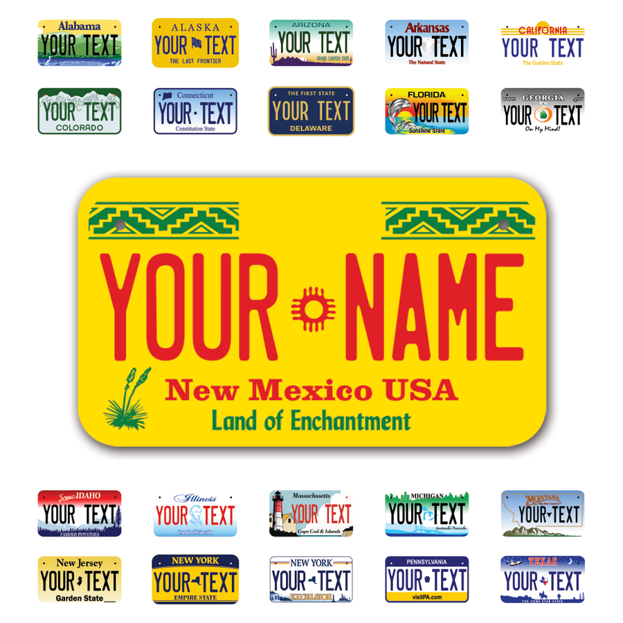 Personalize Motorcycle License Plates from All 50 USA States - 7"x4" - Ideal for Motorcycles, Mopeds, Wheelchairs, ATVs, Snowmobiles and more