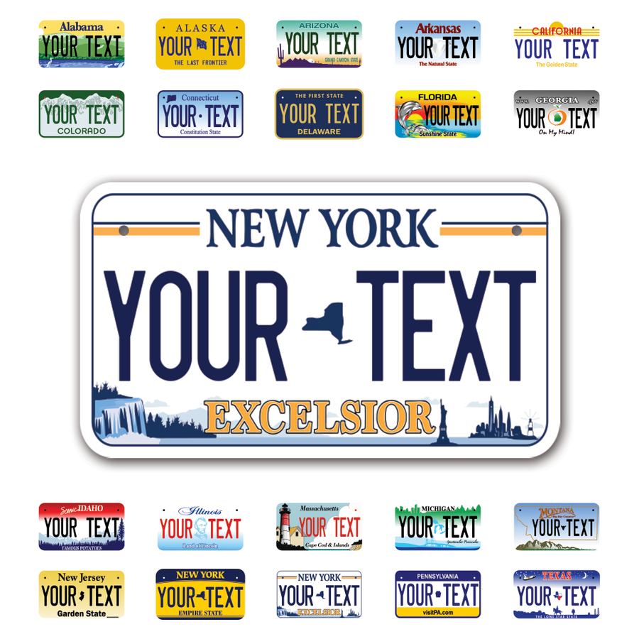 Personalize Motorcycle License Plates from All 50 USA States - 7"x4" - Ideal for Motorcycles, Mopeds, Wheelchairs, ATVs, Snowmobiles and more