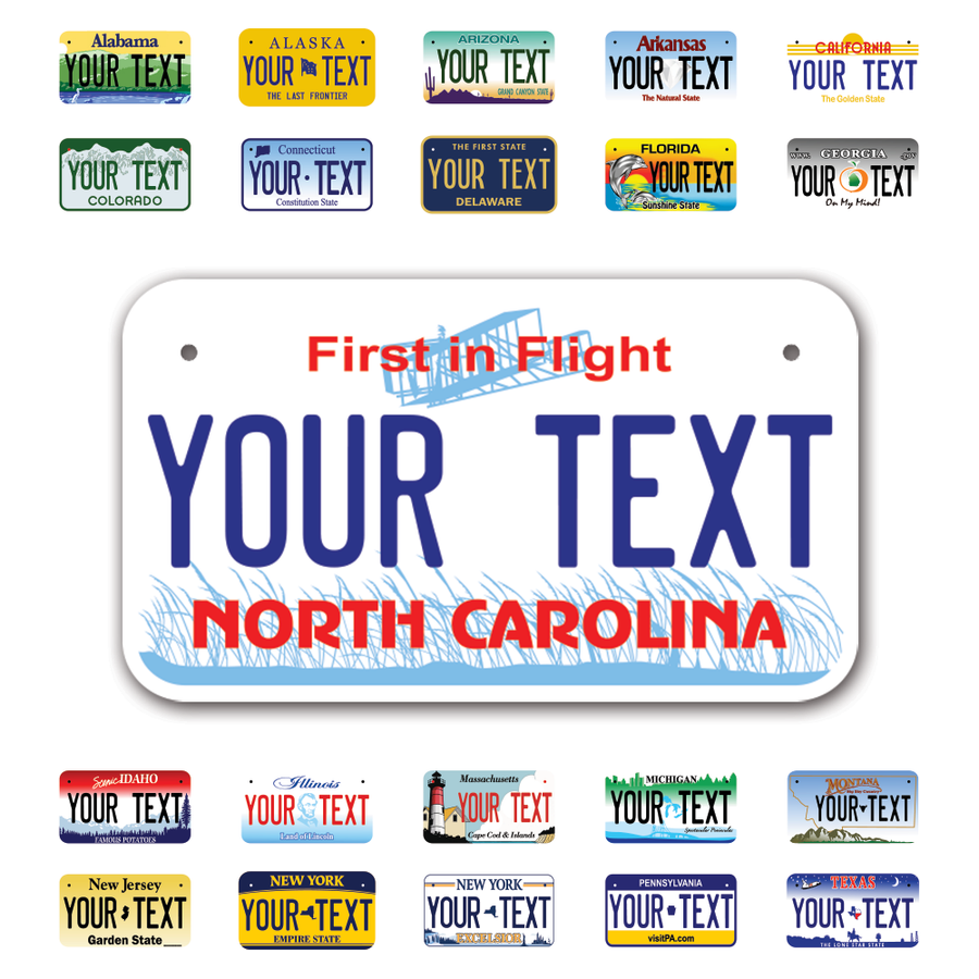 Personalize Motorcycle License Plates from All 50 USA States - 7"x4" - Ideal for Motorcycles, Mopeds, Wheelchairs, ATVs, Snowmobiles and more