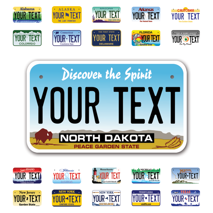 Personalize Motorcycle License Plates from All 50 USA States - 7"x4" - Ideal for Motorcycles, Mopeds, Wheelchairs, ATVs, Snowmobiles and more