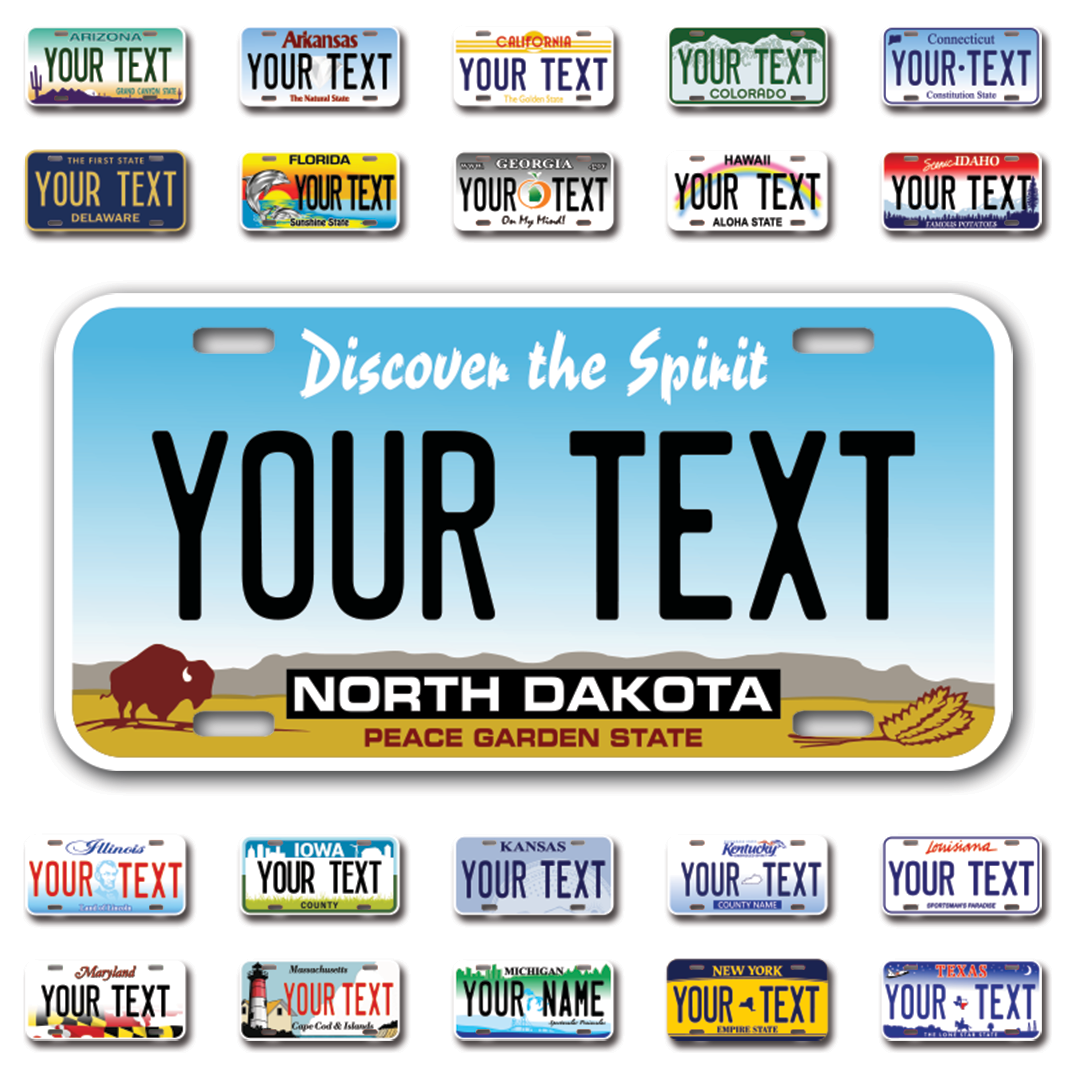 Personalize Car License Plates From All 50 USA States - 12"x6" - Ideal for Cars, Trucks and more