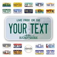 Personalize License Plates Vinyl Stickers From All 50 USA States - 6"x3" - Ideal for Toy Cars - Electric Kids Cars and more