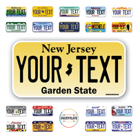 Personalize License Plates Vinyl Stickers From All 50 USA States - 6"x3" - Ideal for Toy Cars - Electric Kids Cars and more