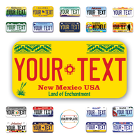 Personalize License Plates Vinyl Stickers From All 50 USA States - 6"x3" - Ideal for Toy Cars - Electric Kids Cars and more