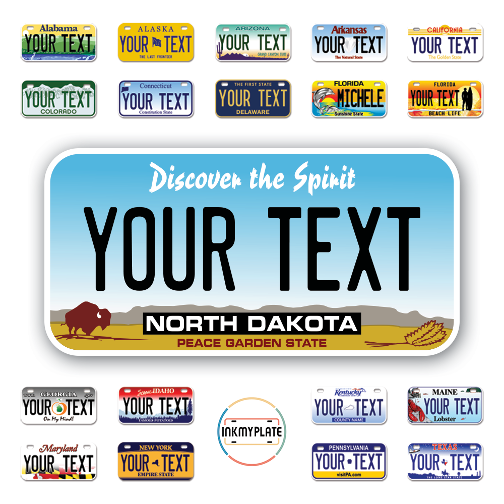 Personalize License Plates Vinyl Stickers From All 50 USA States - 6"x3" - Ideal for Toy Cars - Electric Kids Cars and more