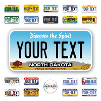 Personalize License Plates Vinyl Stickers From All 50 USA States - 6"x3" - Ideal for Toy Cars - Electric Kids Cars and more