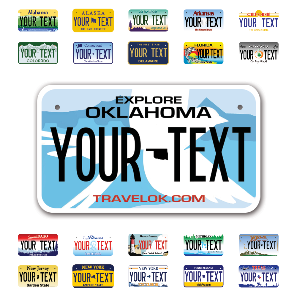 Personalize Motorcycle License Plates from All 50 USA States - 7"x4" - Ideal for Motorcycles, Mopeds, Wheelchairs, ATVs, Snowmobiles and more