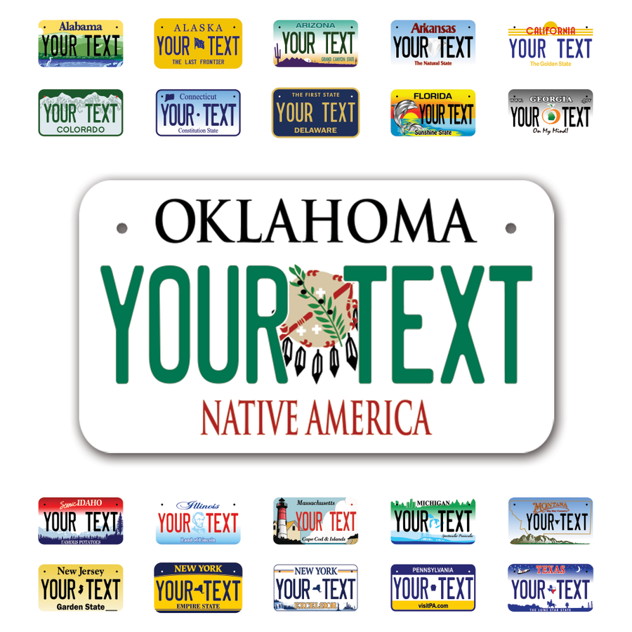 Personalize Motorcycle License Plates from All 50 USA States - 7"x4" - Ideal for Motorcycles, Mopeds, Wheelchairs, ATVs, Snowmobiles and more