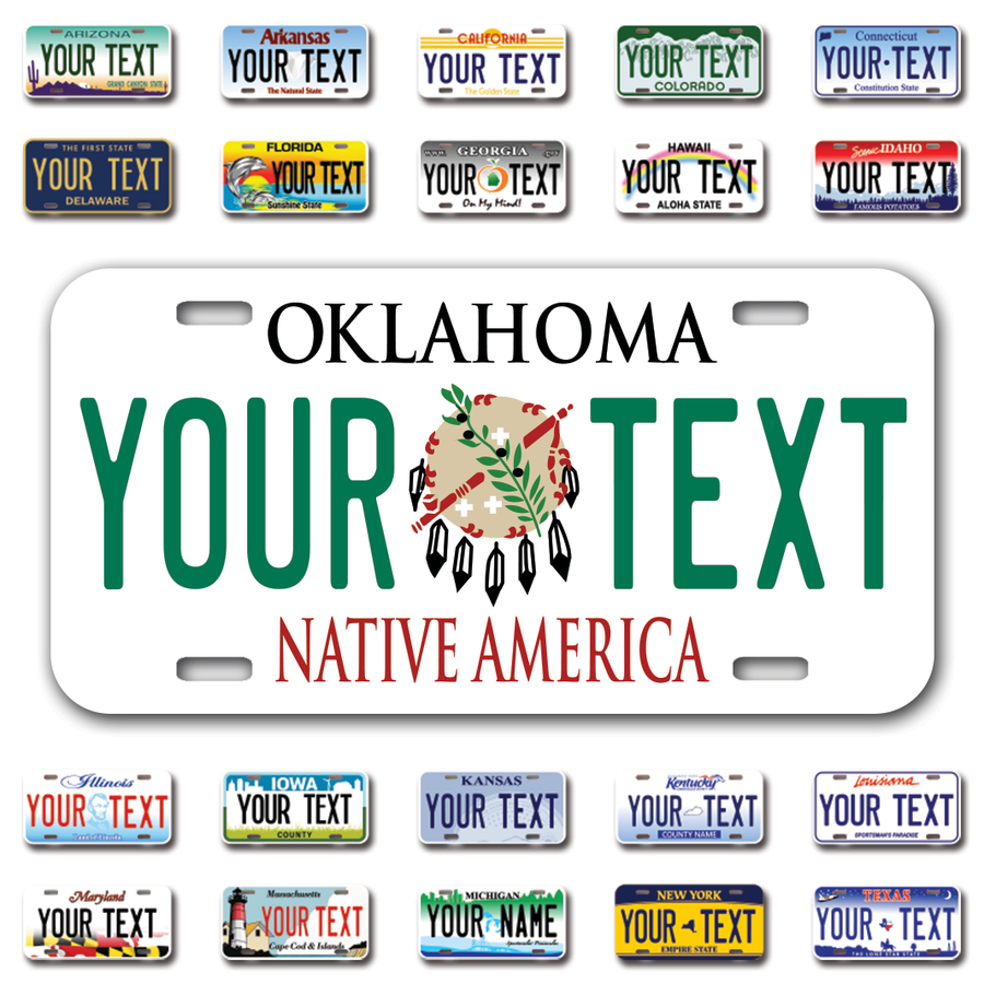 Personalize Car License Plates From All 50 USA States - 12"x6" - Ideal for Cars, Trucks and more