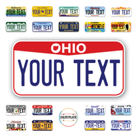 Personalize License Plates Vinyl Stickers From All 50 USA States - 6"x3" - Ideal for Toy Cars - Electric Kids Cars and more