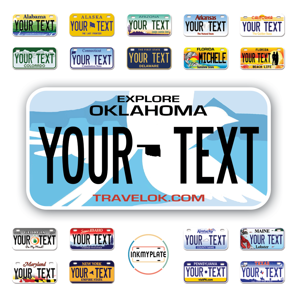 Personalize License Plates Vinyl Stickers From All 50 USA States - 6"x3" - Ideal for Toy Cars - Electric Kids Cars and more