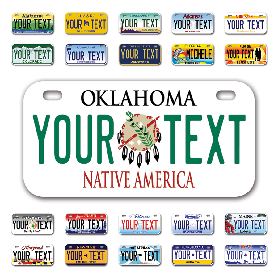 Personalize Bicycle License Plates from All 50 USA States - 6"x3" - Ideal for Bicycles, Tricycles, Wheelchairs, Toy Cars, Kids Cars and more