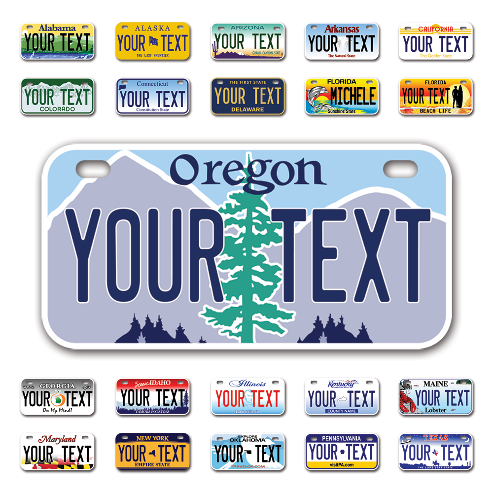 Personalize Bicycle License Plates from All 50 USA States - 6"x3" - Ideal for Bicycles, Tricycles, Wheelchairs, Toy Cars, Kids Cars and more