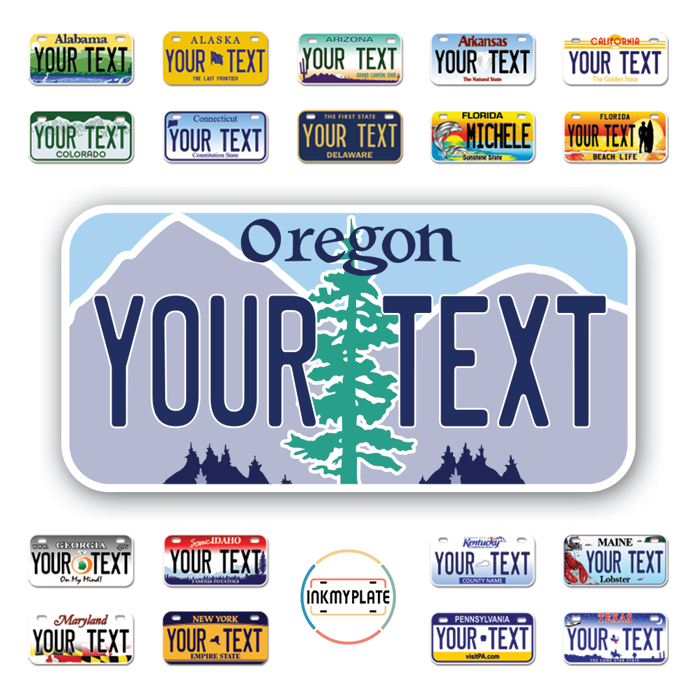 Personalize License Plates Vinyl Stickers From All 50 USA States - 6"x3" - Ideal for Toy Cars - Electric Kids Cars and more