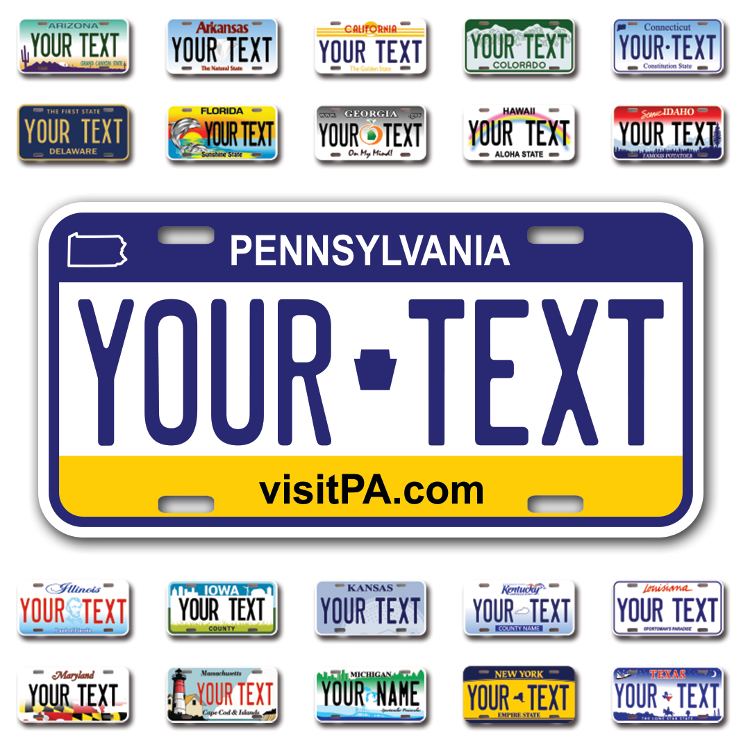 Personalize Car License Plates From All 50 USA States - 12"x6" - Ideal for Cars, Trucks and more