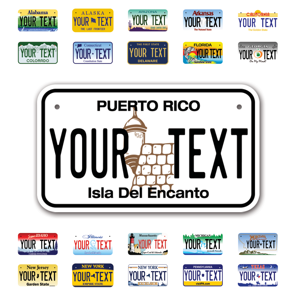 Personalize Motorcycle License Plates from All 50 USA States - 7"x4" - Ideal for Motorcycles, Mopeds, Wheelchairs, ATVs, Snowmobiles and more