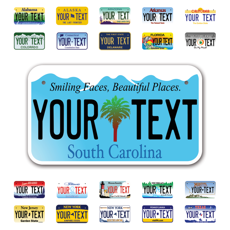 Personalize Motorcycle License Plates from All 50 USA States - 7"x4" - Ideal for Motorcycles, Mopeds, Wheelchairs, ATVs, Snowmobiles and more