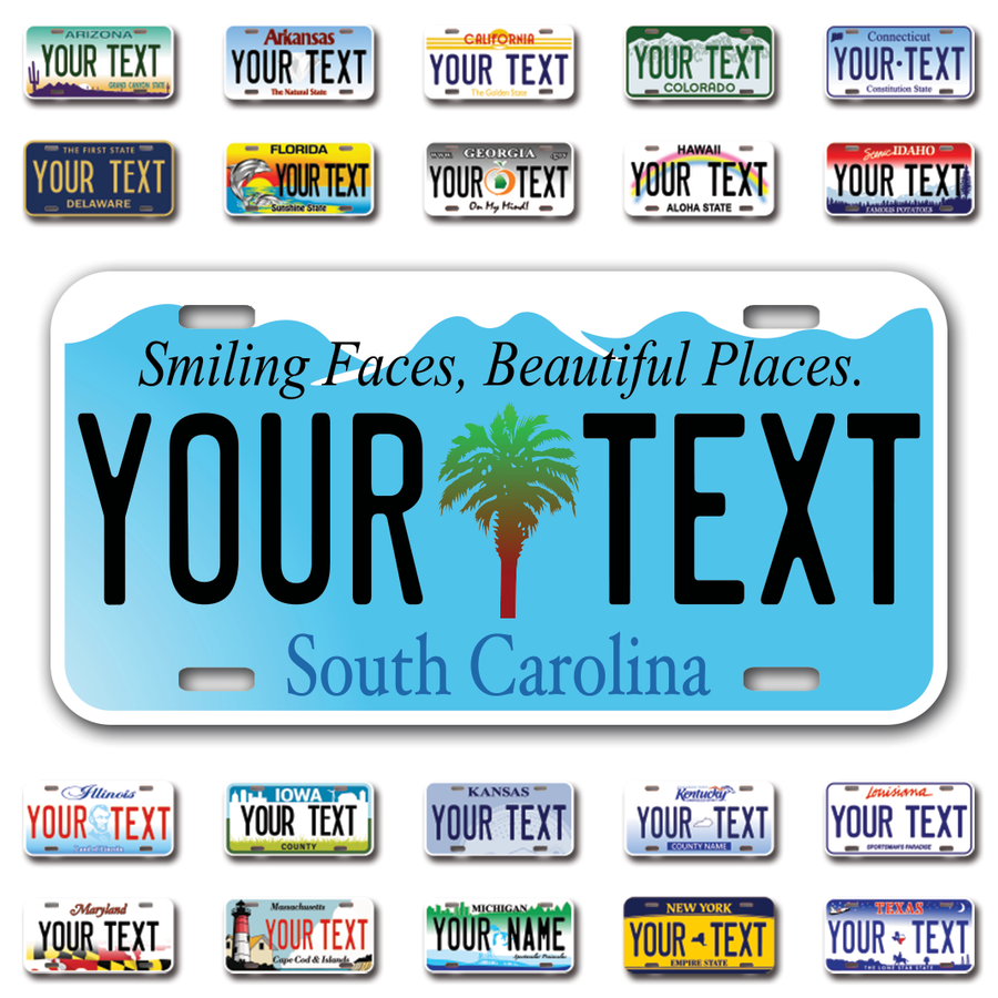 Personalize Car License Plates From All 50 USA States - 12"x6" - Ideal for Cars, Trucks and more