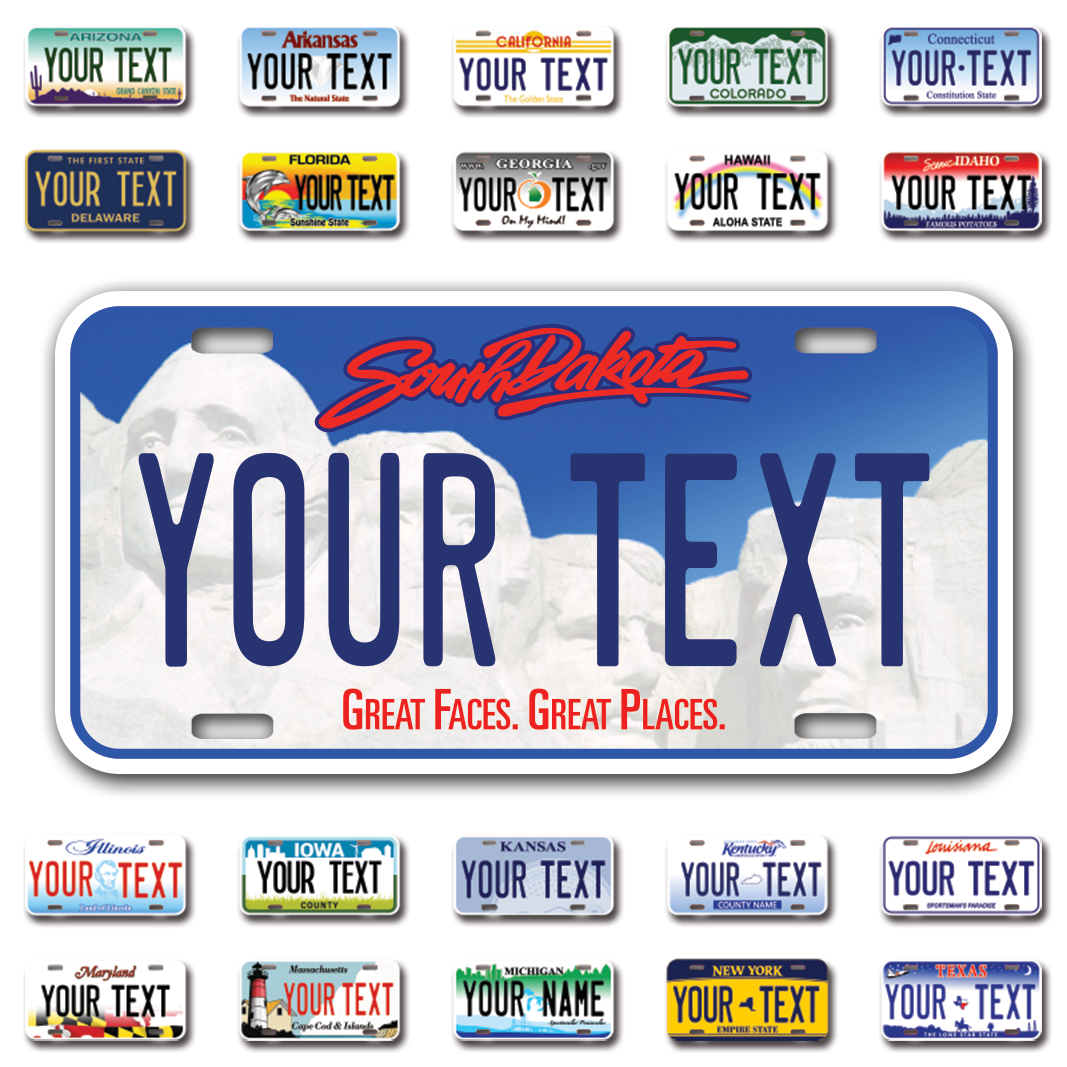 Personalize Car License Plates From All 50 USA States - 12"x6" - Ideal for Cars, Trucks and more