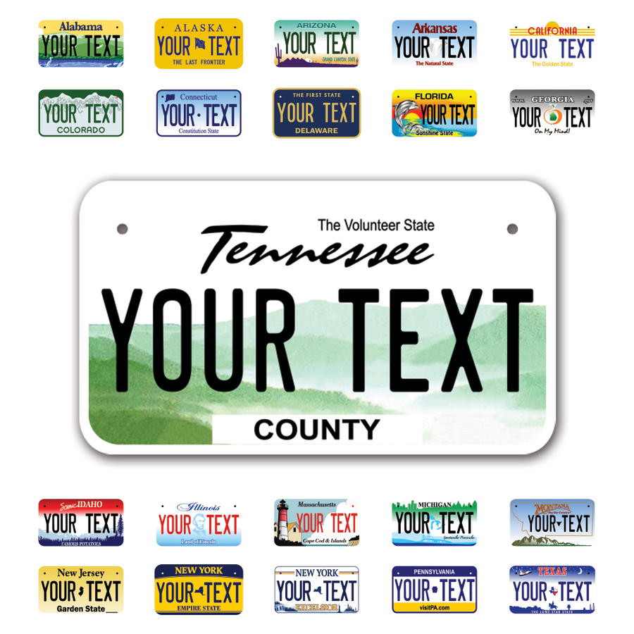 Personalize Motorcycle License Plates from All 50 USA States - 7"x4" - Ideal for Motorcycles, Mopeds, Wheelchairs, ATVs, Snowmobiles and more