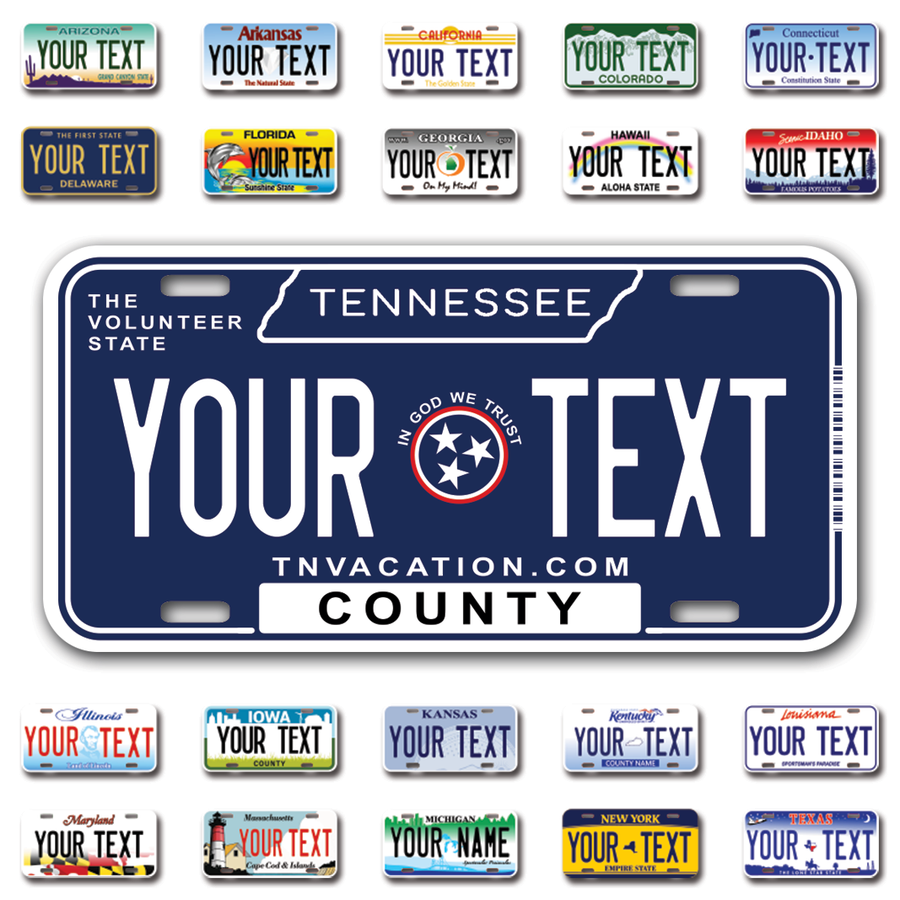 Personalize Car License Plates From All 50 USA States - 12"x6" - Ideal for Cars, Trucks and more