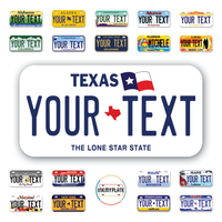 Personalize License Plates Vinyl Stickers From All 50 USA States - 6"x3" - Ideal for Toy Cars - Electric Kids Cars and more