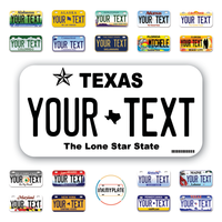 Personalize License Plates Vinyl Stickers From All 50 USA States - 6"x3" - Ideal for Toy Cars - Electric Kids Cars and more