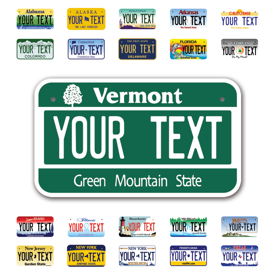 Personalize Motorcycle License Plates from All 50 USA States - 7"x4" - Ideal for Motorcycles, Mopeds, Wheelchairs, ATVs, Snowmobiles and more