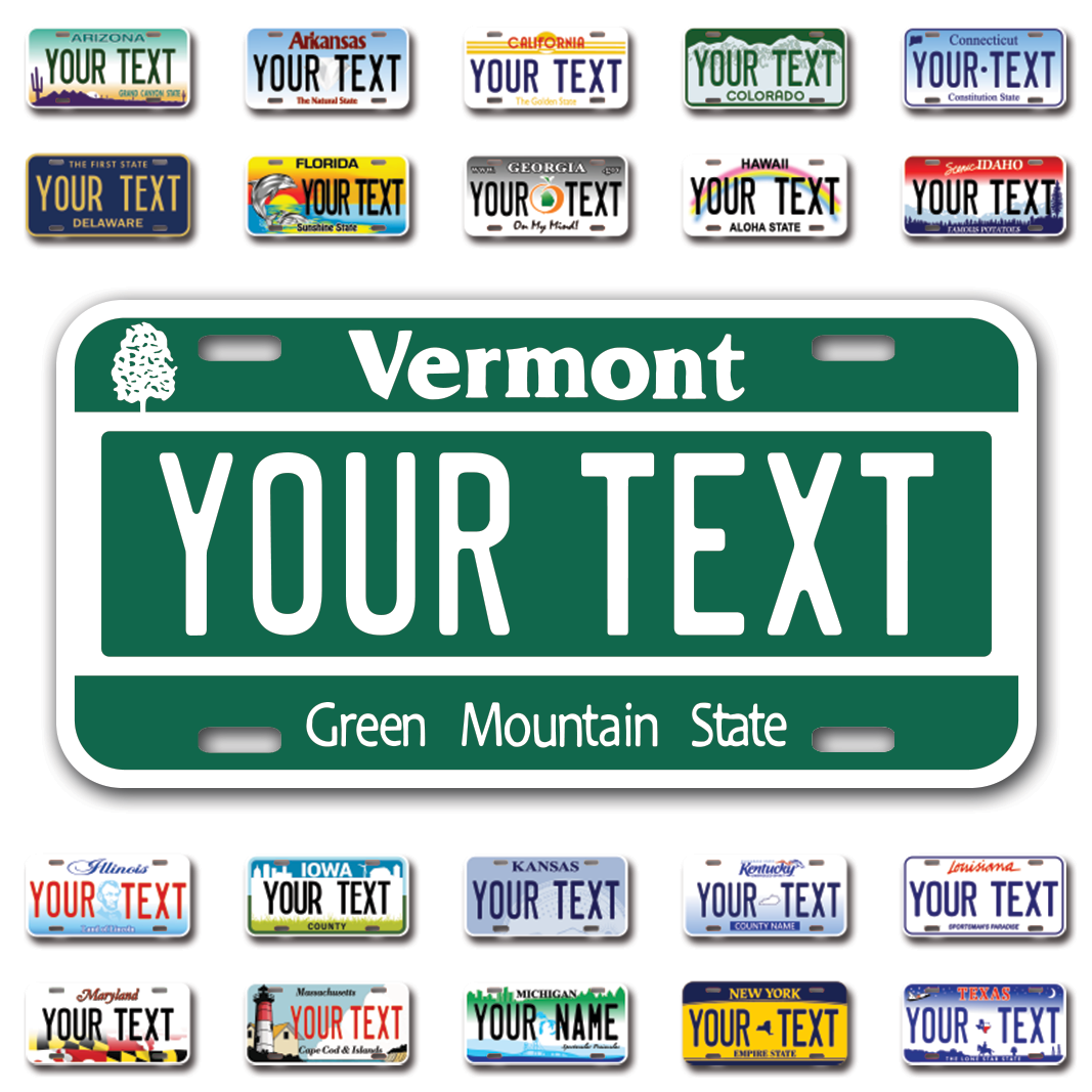 Personalize Car License Plates From All 50 USA States - 12"x6" - Ideal for Cars, Trucks and more