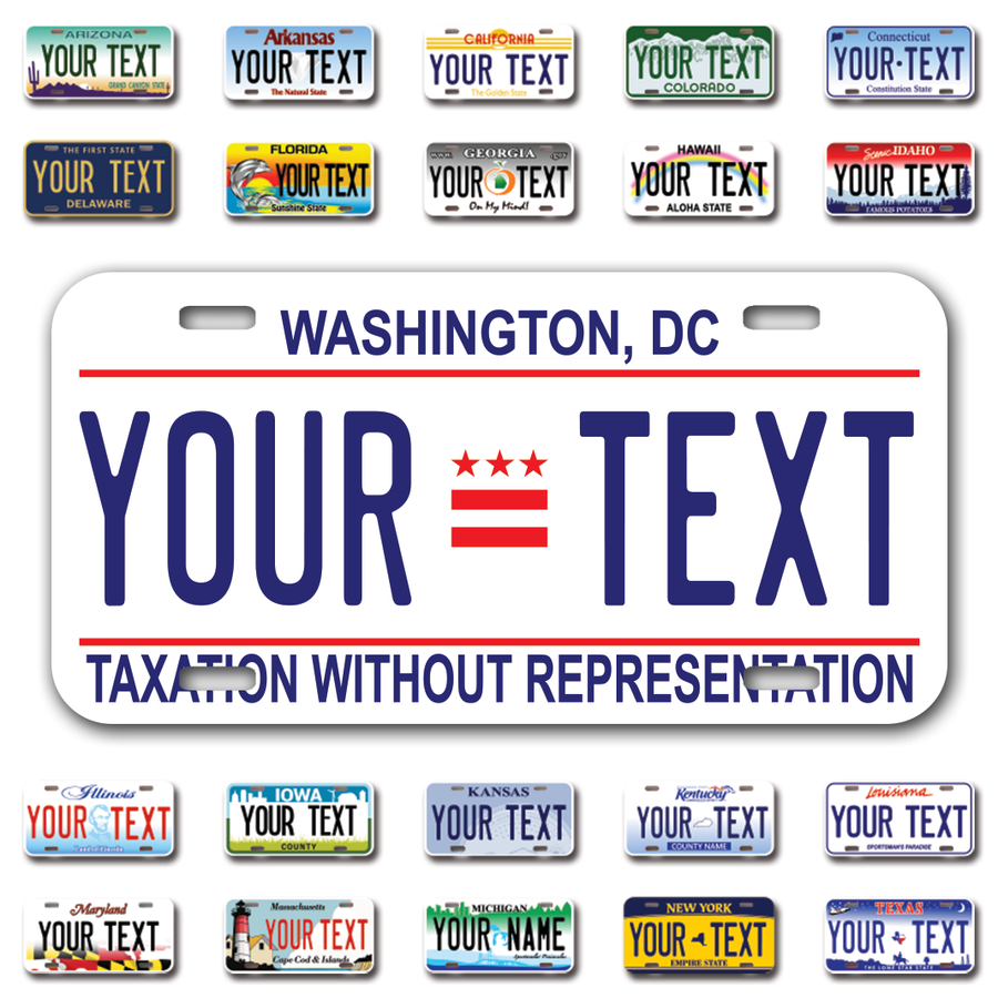 Personalize Car License Plates From All 50 USA States - 12"x6" - Ideal for Cars, Trucks and more