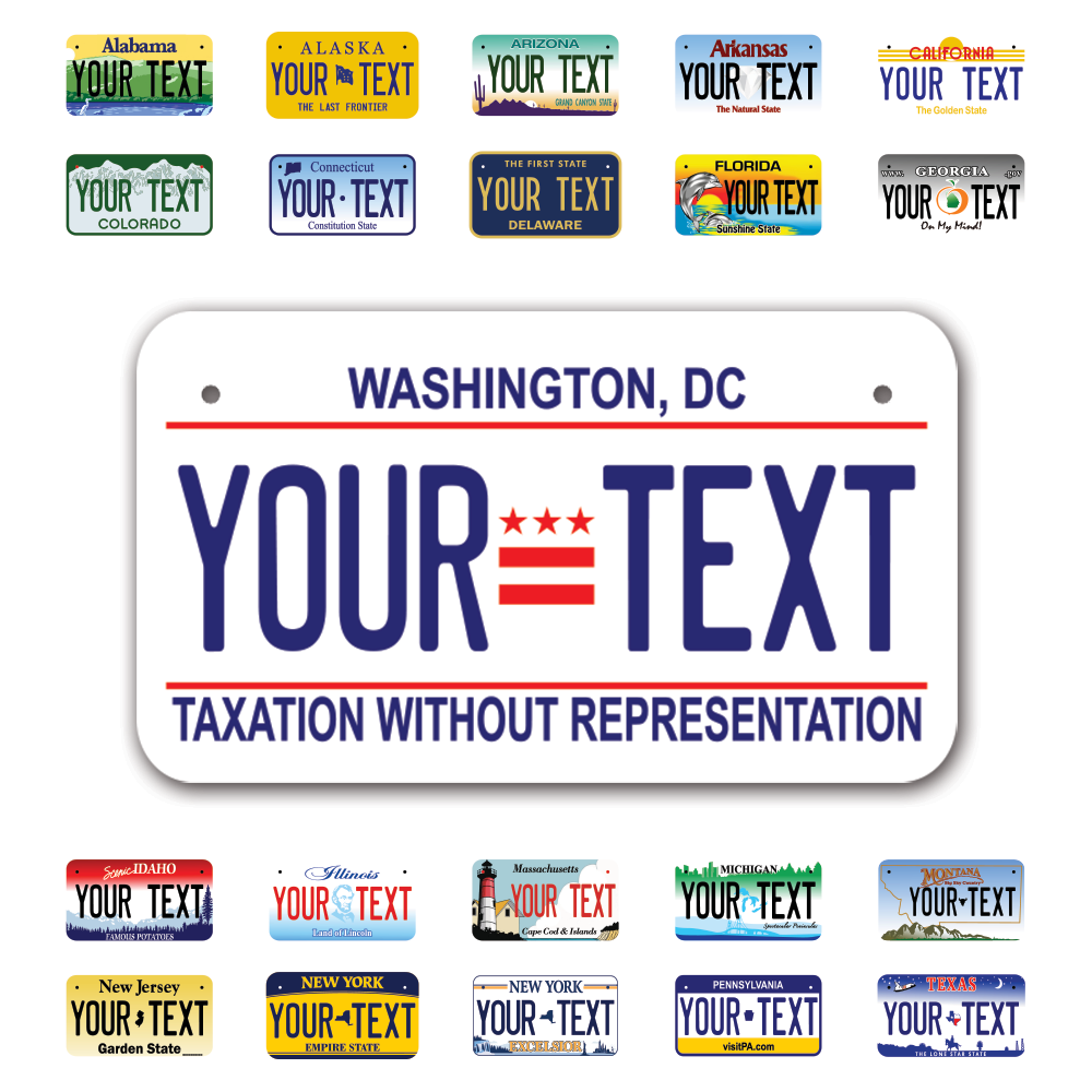 Personalize Motorcycle License Plates from All 50 USA States - 7"x4" - Ideal for Motorcycles, Mopeds, Wheelchairs, ATVs, Snowmobiles and more