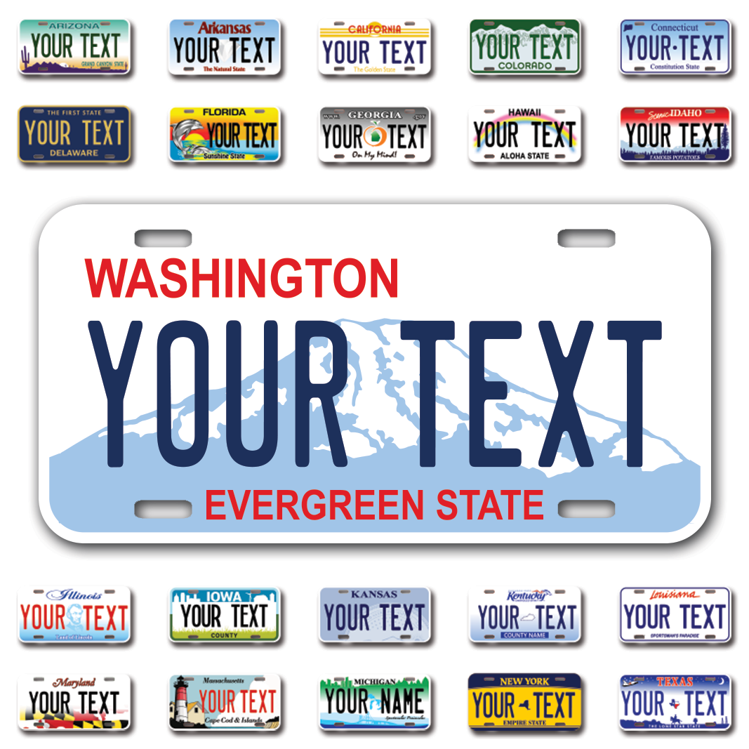 Personalize Car License Plates From All 50 USA States - 12"x6" - Ideal for Cars, Trucks and more