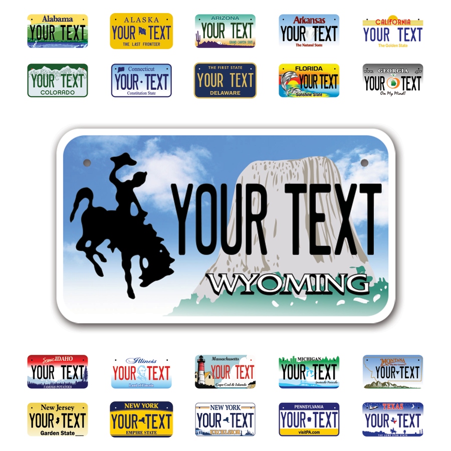 Personalize Motorcycle License Plates from All 50 USA States - 7"x4" - Ideal for Motorcycles, Mopeds, Wheelchairs, ATVs, Snowmobiles and more