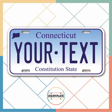 Inkmyplate - Personalized CONNECTICUT License Plate for Cars, Trucks, Motorcycles, Bicycles and Vinyl Stickers - InkMyPlate