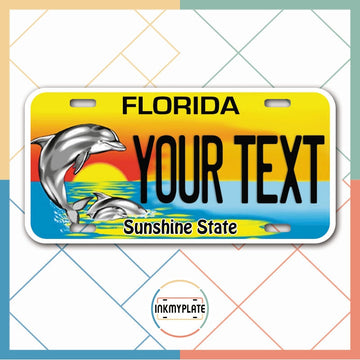 Inkmyplate - Personalized FLORIDA DOLPHIN License Plate for Cars, Trucks, Motorcycles, Bicycles and Vinyl Stickers - InkMyPlate